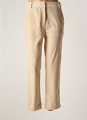 Pantalon chino fermeture zippée sous rabat boutonné taille normale beige SURKANA femme