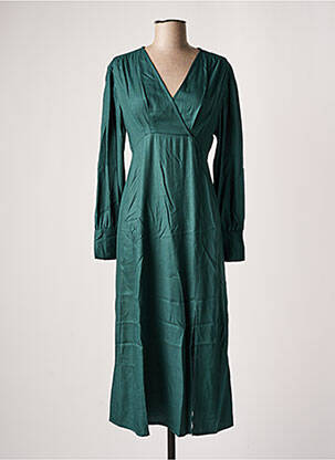Robe mi-longue manches longues manches longues vert AN' GE femme