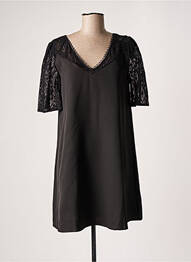 Robe courte coupe évasée manches courtes noir GRACE & MILA femme