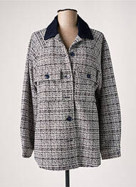 Veste casual col chemisier bleu GRACE & MILA femme
