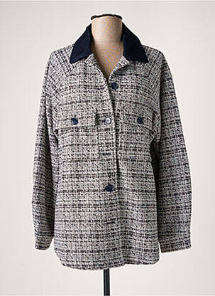 Veste casual col chemisier bleu GRACE & MILA femme