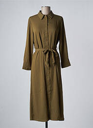 Robe mi-longue coupe fluide manches longues vert JDY femme
