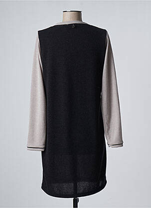 Robe pull coupe droite manches longues beige MALOKA femme