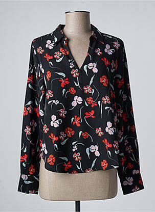 Chemisier imprimé fleurs manches longues noir JDY femme
