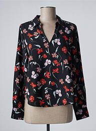 Chemisier imprimé fleurs manches longues noir JDY femme
