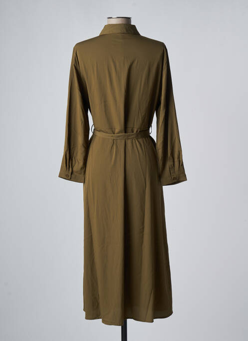 Robe mi-longue coupe fluide manches longues vert JDY femme