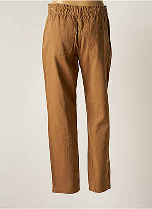Pantalon droit fermeture zippée sous rabat boutonné taille normale marron JDY femme