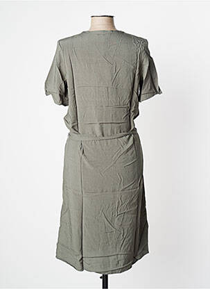 Robe mi-longue coupe fluide manches courtes vert ESPRIT DE LA MER femme
