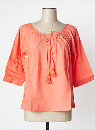 Blouse col rond manches 3/4 orange ESPRIT DE LA MER femme