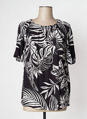Top coupe fluide manches courtes noir CECIL femme