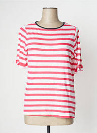 Top tissage jersey manches courtes rose CECIL femme