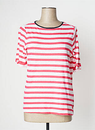 Top tissage jersey manches courtes rose CECIL femme