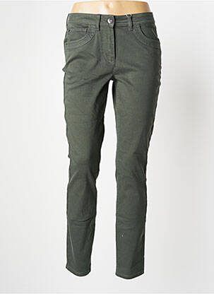 Pantalon slim taille haute taille haute vert CECIL femme
