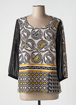 Blouse légère et transparente manches 3/4 beige MERI & ESCA femme