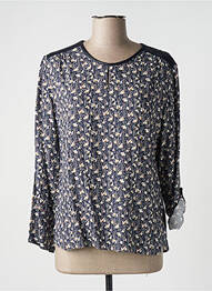 Blouse imprimé fantaisie manches longues bleu GEVANA femme