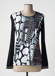 Top tissage jersey manches longues noir SAINT CHARLES femme