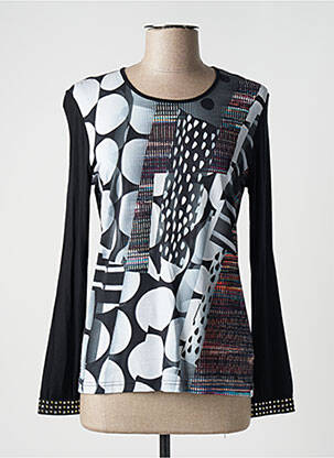 Top tissage jersey manches longues noir SAINT CHARLES femme