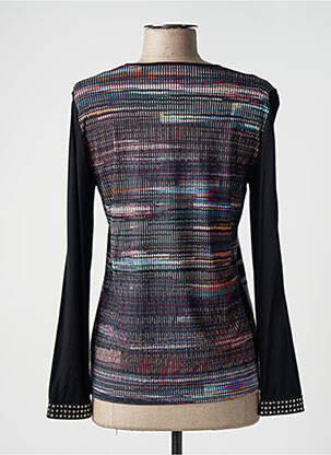 Top tissage jersey manches longues noir SAINT CHARLES femme
