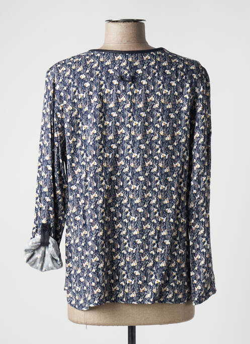 Blouse imprimé fantaisie manches longues bleu GEVANA femme