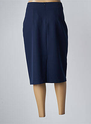 Jupe mi-longue taille haute bleu GUY DUBOUIS femme
