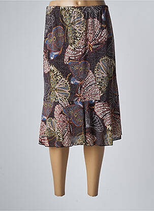Jupe mi-longue coupe évasée marron TELMAIL femme