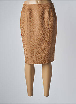 Jupe mi-longue taille normale beige GEVANA femme