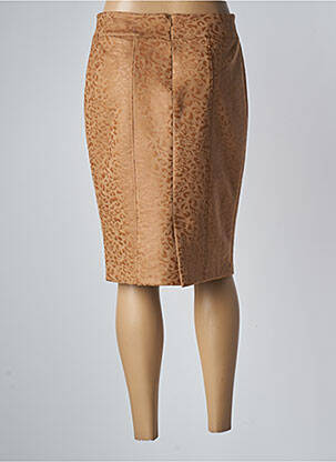 Jupe mi-longue taille normale beige GEVANA femme