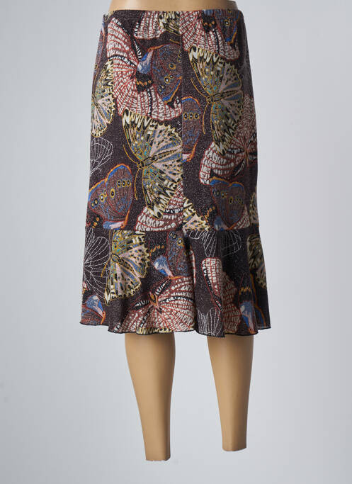 Jupe mi-longue marron TELMAIL pour femme