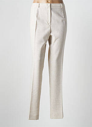Pantalon droit stretch taille normale beige GUY DUBOUIS femme
