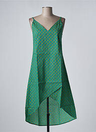 Robe mi-longue imprimé fantaisie fines bretelles vert SINOE BY BAMBOO'S femme