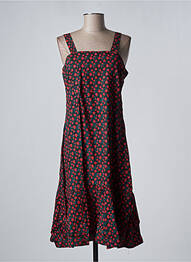 Robe mi-longue imprimé fleurs fines bretelles noir SINOE BY BAMBOO'S femme