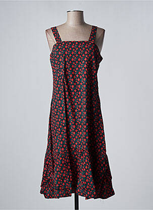 Robe mi-longue imprimé fleurs fines bretelles noir SINOE BY BAMBOO'S femme