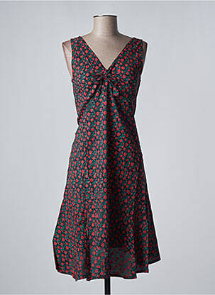 Robe mi-longue imprimé fleurs sans manche noir SINOE BY BAMBOO'S femme