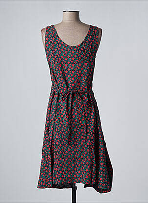 Robe mi-longue imprimé fleurs sans manche noir SINOE BY BAMBOO'S femme