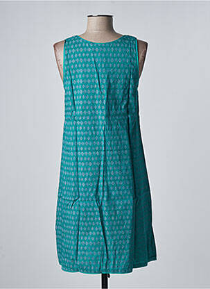 Robe mi-longue imprimé fantaisie sans manche vert BAMBOO'S femme