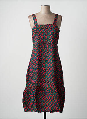 Robe mi-longue imprimé fleurs fines bretelles noir SINOE BY BAMBOO'S femme
