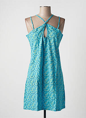 Robe mi-longue imprimé fantaisie fines bretelles bleu SINOE BY BAMBOO'S femme