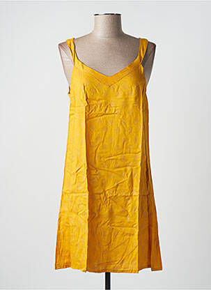 Robe mi-longue imprimé fantaisie fines bretelles orange SINOE BY BAMBOO'S femme