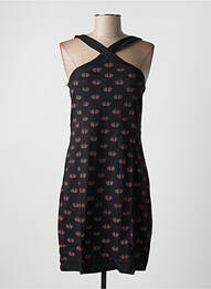 Robe mi-longue imprimé fleurs fines bretelles noir SINOE BY BAMBOO'S femme