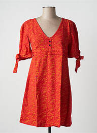 Robe courte manches courtes manches courtes orange SINOE BY BAMBOO'S femme