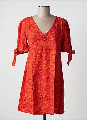 Robe courte manches courtes manches courtes orange SINOE BY BAMBOO'S femme