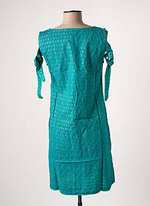Robe mi-longue imprimé fantaisie manches courtes vert BAMBOO'S femme