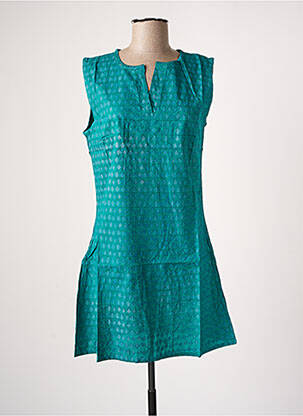 Robe mi-longue imprimé fantaisie sans manche vert BAMBOO'S femme