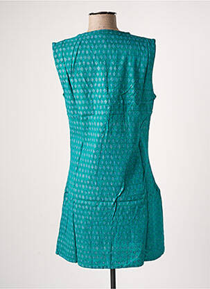 Robe mi-longue imprimé fantaisie sans manche vert BAMBOO'S femme