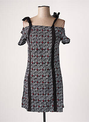 Robe courte manches courtes manches courtes noir BAMBOO'S femme
