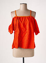 Blouse imprimé fantaisie manches courtes orange BAMBOO'S femme
