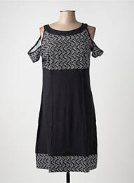 Robe mi-longue manches courtes manches courtes noir BAMBOO'S femme