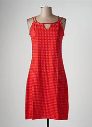 Robe mi-longue imprimé fantaisie fines bretelles rouge BAMBOO'S femme