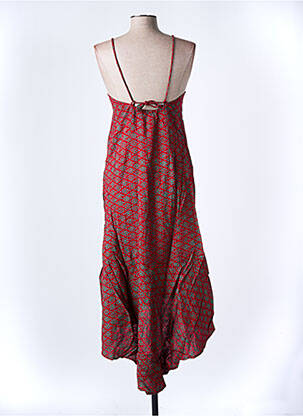 Robe mi-longue imprimé fantaisie fines bretelles rouge BAMBOO'S femme