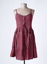 Robe courte col rond fines bretelles rouge BAMBOO'S femme
